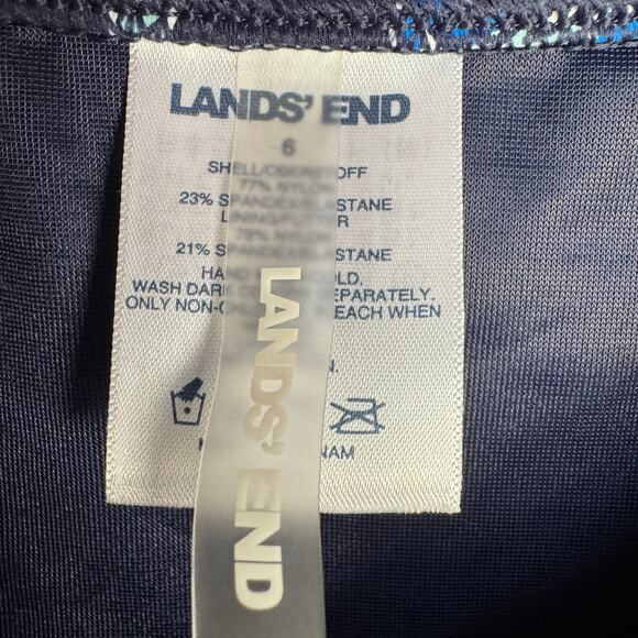 Lands'End Swimsuit Two Piece Tankini Skirt Paisley Blue NWT Size 6 Pool Modest - Picture 8 of 10